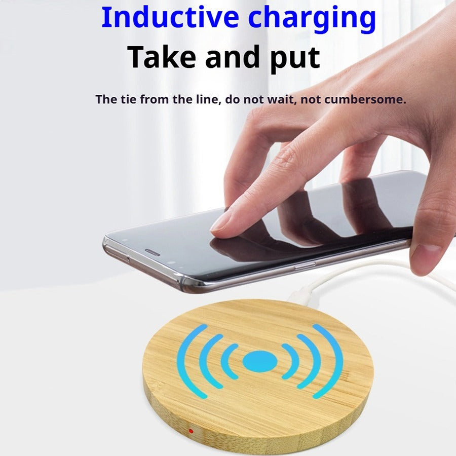 Bamboo Vertical Wireless Charging, Home, Office, Travel Universal, Dual-coil Design, Horizontal And Vertical Screen Can Be Charged, Compatible With All Kinds Of Wireless Charging Equipment
