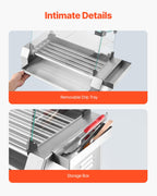 Electric 12 Hot Dog 5 Roller Commercial Grill Cooker Machine Cover 750W