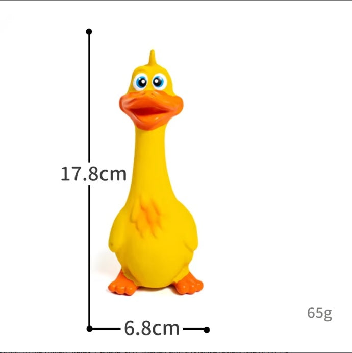 US LOCAL STOCK HiphoppetNew Latex Interactive Dog Chew Toys Cute Duck Shape Squeaky Pet Dog Interactive Boredom Buster Toys