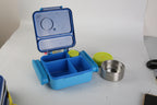 1Pc Kids Lunch Box Thermal Lunch Container With Insulated Storage Bag 2 Compartments Spoon Fork Case Food Safe Spill Resistant