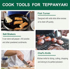 Grilljoy Griddle Accessories Set With Robust Plastic Handle, All-in-One Griddle Tools Kit For Flat Top Grills Teppanyaki Hibachi, Stainless Steel Grill Spatula Kit For Outdoor Camping Grilling