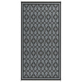 Reversible Outdoor Rug, Waterproof Plastic Straw With Carry Bag, 9 X 18, Black & Gray Lantern