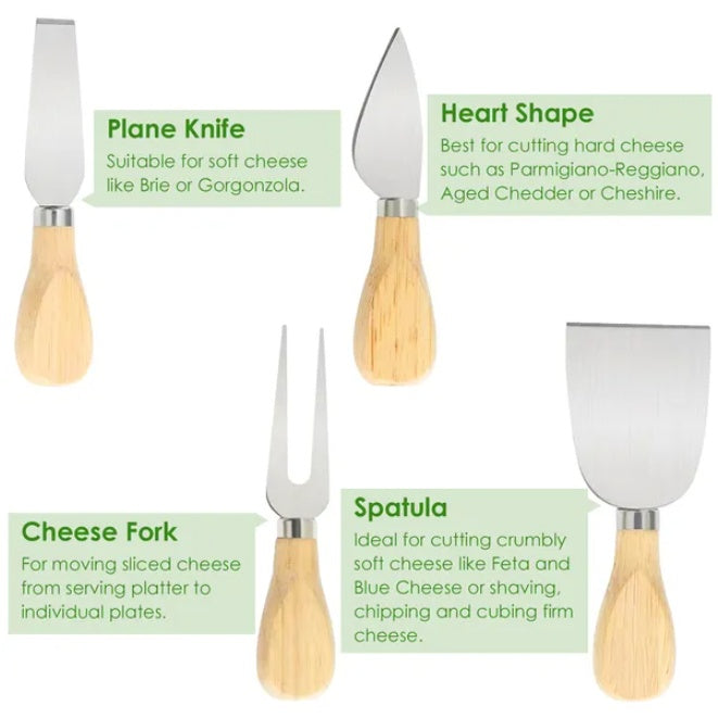 Platter Board Serving Tray Bamboo Charcuterie Cheese Board