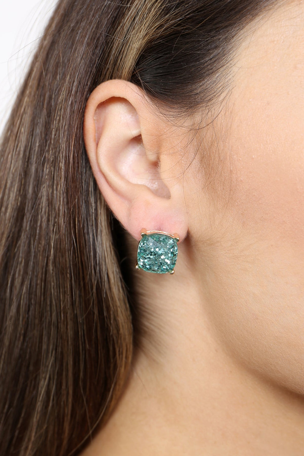 Ae0333-Glitter Epoxy Stud Earrings