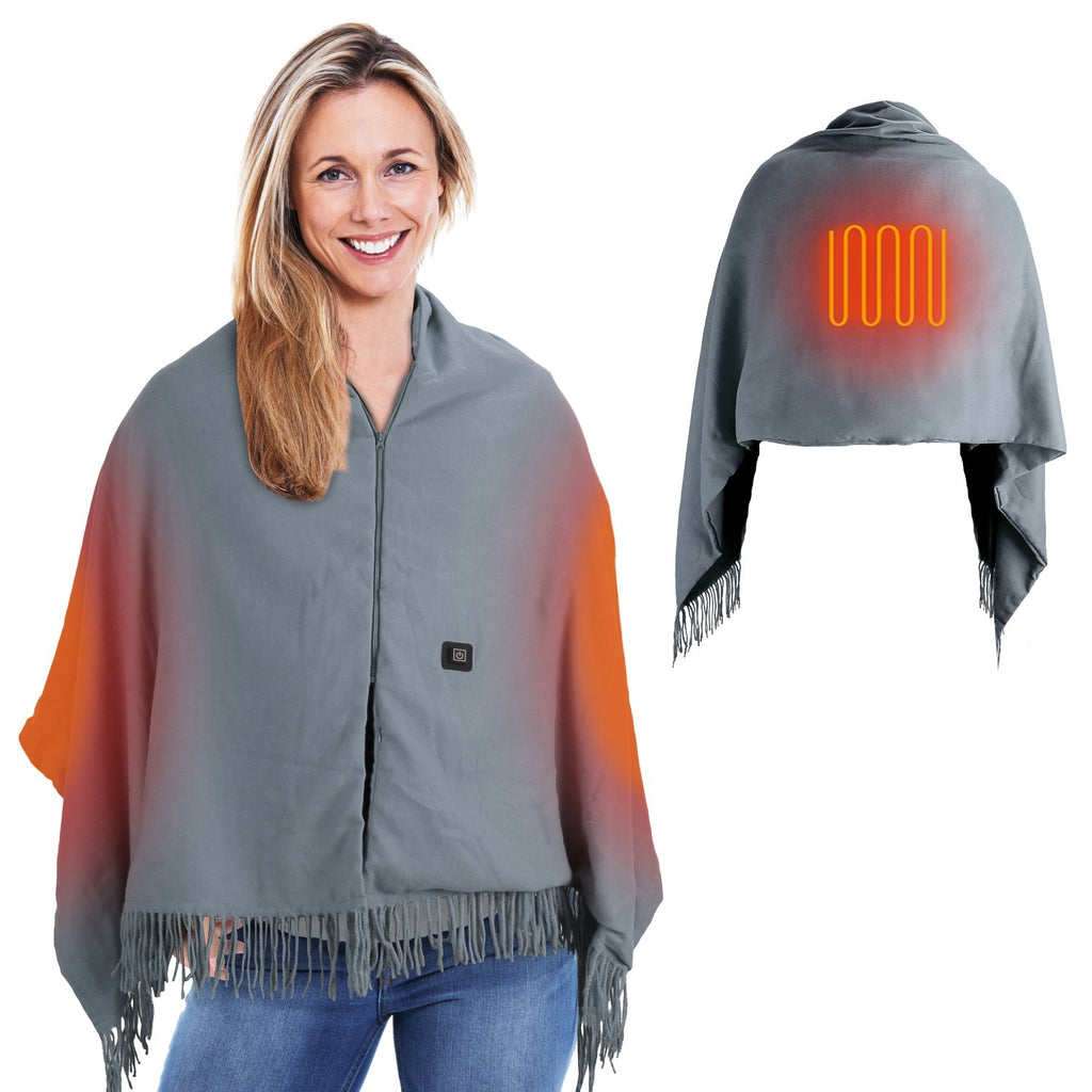 Big Savings 1Pc 79x24In USB Heated Shawl With Teasel Wearable Heating Blanket Electric Throw Wrap Indoor Outdoor With Zipper 3 Heating Levels Machine Washable For Outdoor Home Office
