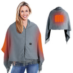 Big Savings 1Pc 79x24In USB Heated Shawl With Teasel Wearable Heating Blanket Electric Throw Wrap Indoor Outdoor With Zipper 3 Heating Levels Machine Washable For Outdoor Home Office