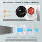 Compact Portable Clothes Dryer 850W - 10 Lbs Wet Capacity, 5.5 Lbs Dry Load, Quiet Design  For Apartments Dorms