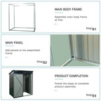 Storage Shed TC53BL 5ft X 3ft Outdoor Metal Storage Shed Transparent Plate Black