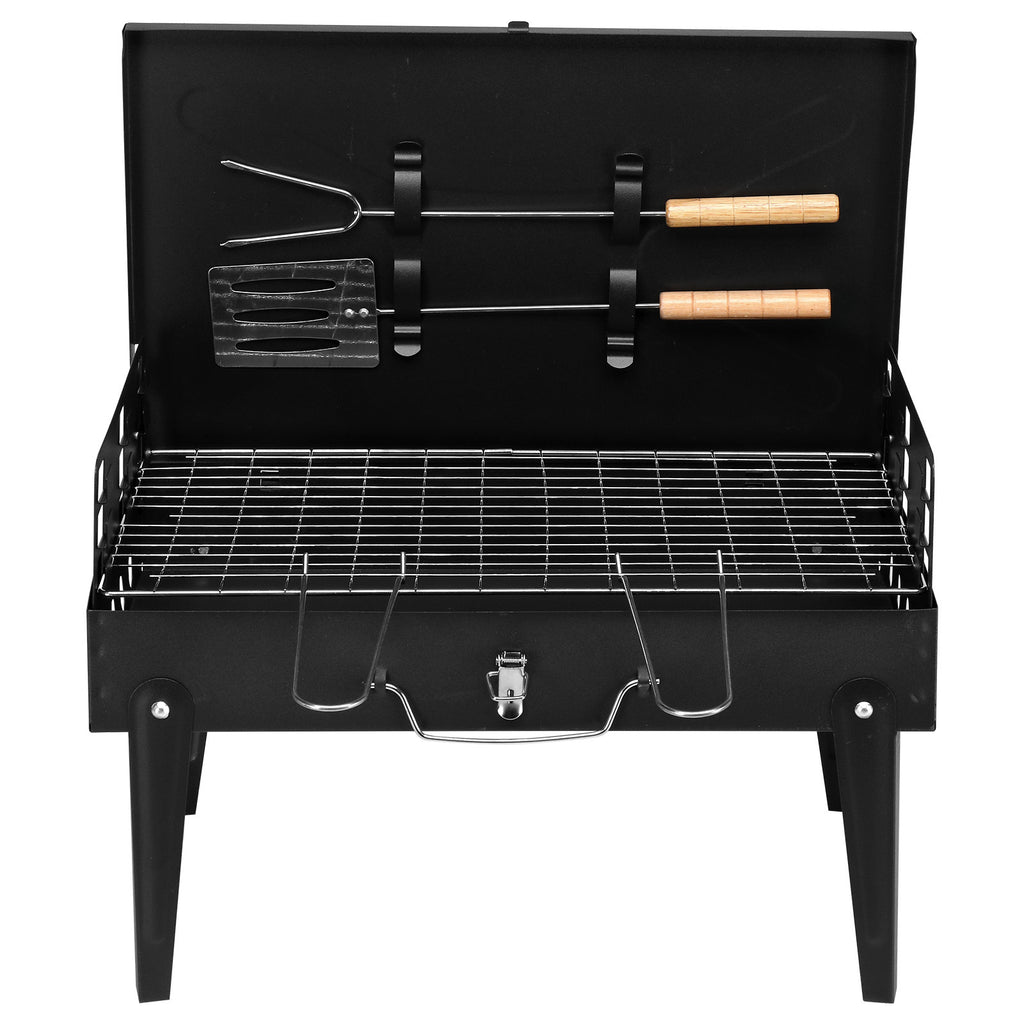 Outdoor Portable Charcoal Grill Black Portable Square Carbon Oven