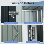 Storage Shed TC53BL 5ft X 3ft Outdoor Metal Storage Shed Transparent Plate Black