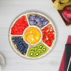 2Pcs Divided Serving Tray With Lid And Handle 360 Degree Rotatable Snack Box Container With 6 Dividers Clear Portable Snack Platters For Fruit Candy Nut Snack Perfect For Party Picnic S