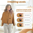 Big Savings 1Pc 79x24In USB Heated Shawl With Teasel Wearable Heating Blanket Electric Throw Wrap Indoor Outdoor With Zipper 3 Heating Levels Machine Washable For Outdoor Home Office