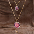 Moonstone Pendant Double Chain Necklace Valentine's Day