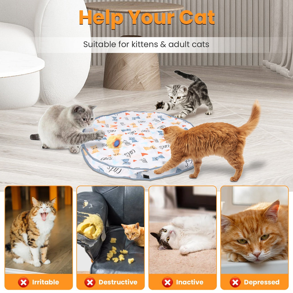 Cats Hide And Seek Mouse Catching Game 1Pc Cat Toys Ball Fast Rolling In Rechargeable Motion Activated Interactive Pouch Cat Toys For Indoor
