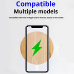 Bamboo Vertical Wireless Charging, Home, Office, Travel Universal, Dual-coil Design, Horizontal And Vertical Screen Can Be Charged, Compatible With All Kinds Of Wireless Charging Equipment