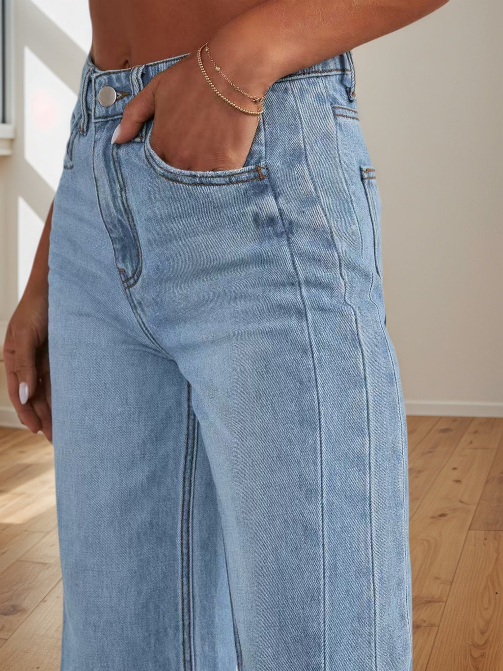 New Women's Jeans, Denim Wide Leg Pants, Suitable For All Seasons