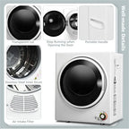 Compact Portable Clothes Dryer 850W - 10 Lbs Wet Capacity, 5.5 Lbs Dry Load, Quiet Design  For Apartments Dorms