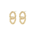 French Retro Frosted Hoop Earrings, Fashion Trendy Temperament Simple Studs, All-Match Geometric Vintage Jewelry