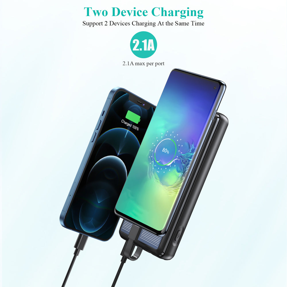 Solar Power Bank Comes With Input And Output Dual-wire