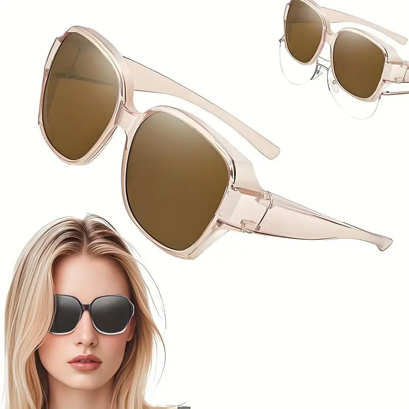 Big Savings Unisex Dual-Use Clip-On Fashion Glasses - Crystals, Stylish Rectangular Design, Unisex, Driving Accessories, Eyewear Accessories