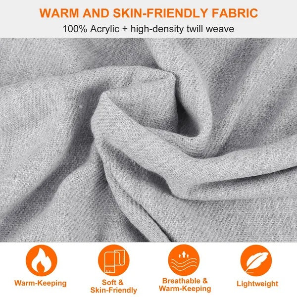Men's Women's Oversize Cashmere Wool Shawl Wraps Blanket Winter
