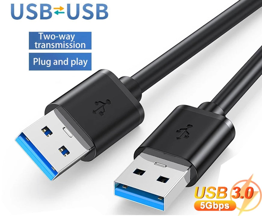 USB 3.0 A Male To Male Data Cable Super Speed Transfer Power Charger Metal 6ft