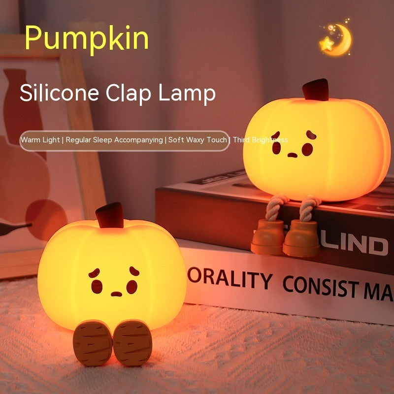 Halloween Pumpkin Lamp Small Night Lamp Halloween Silicone Pat Lamp Ambience Light