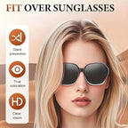 Big Savings Unisex Dual-Use Clip-On Fashion Glasses - Crystals, Stylish Rectangular Design, Unisex, Driving Accessories, Eyewear Accessories