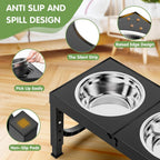 Dog Bowl Holder XiaZ Fashion Pet Products Black