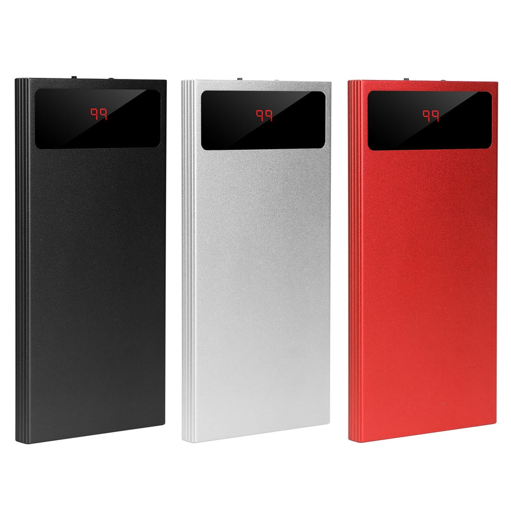Ultra-thin Power Bank 1Pc 20000mAh Power Bank Phone Charger Dual USB Port Flashlight Battery Remain Display