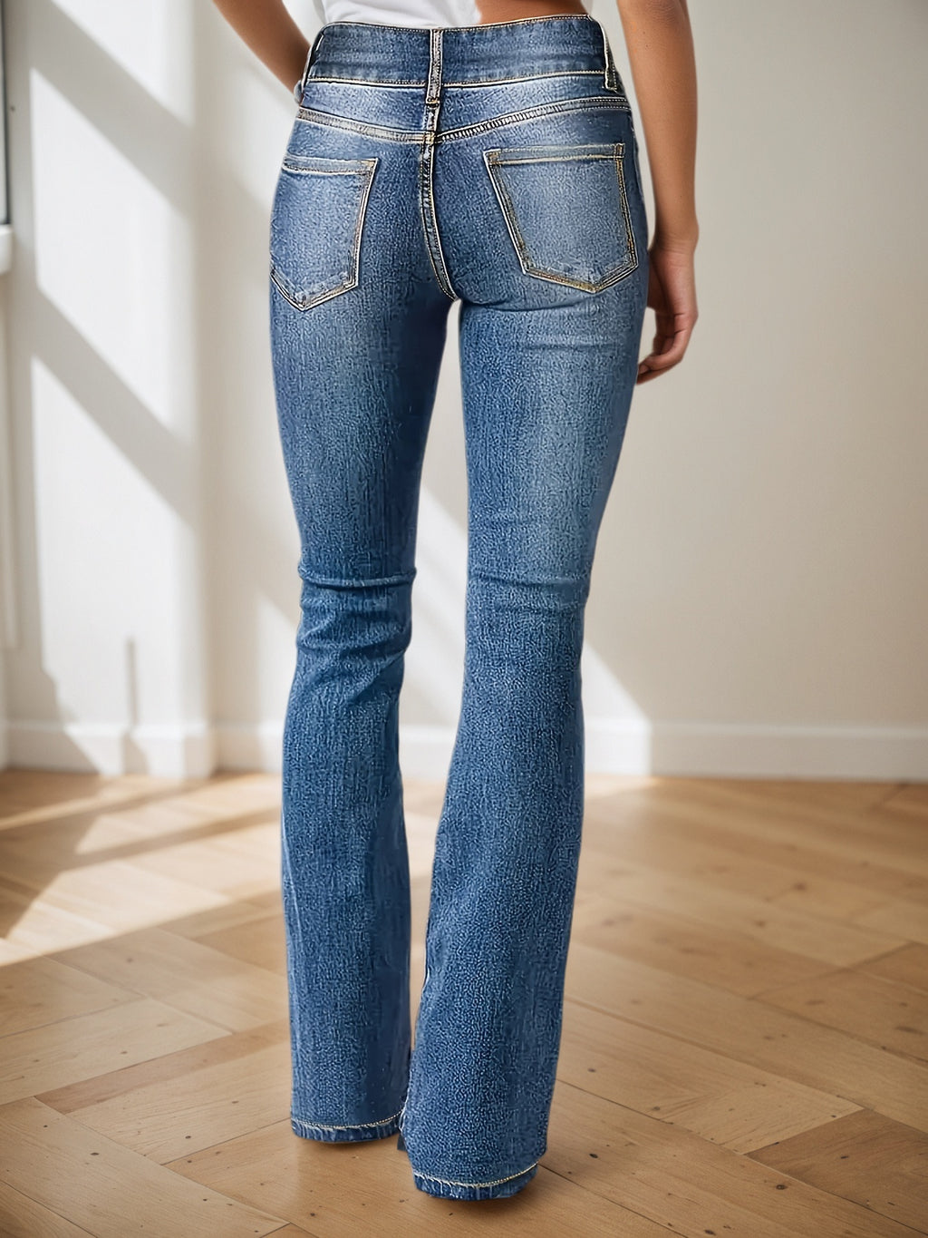 New Women's Denim Pants, High Waisted Pants, Micro Flared Jeans