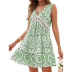 Women's Summer Dresses 2025 Casual Boho Sleeveless V Neck Loose Cover Up Beach Sundresses