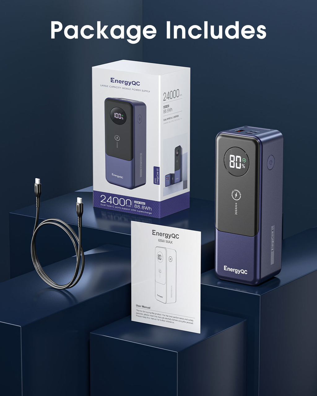 Power Bank Single-Port PD65W for MacBook and Samsung Notebook Charging