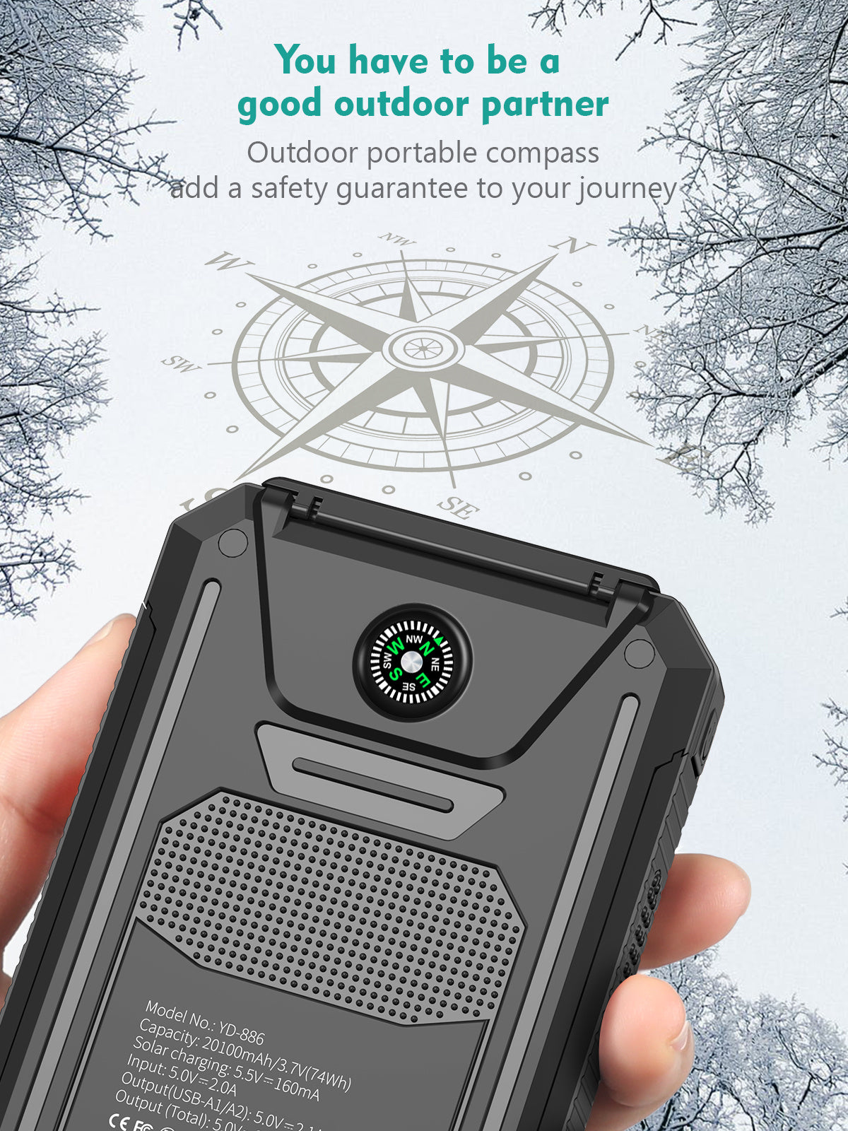 Solar Power Bank For Life with Lights