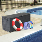Courtyard Storage Box With Two Wheels Pure Black
