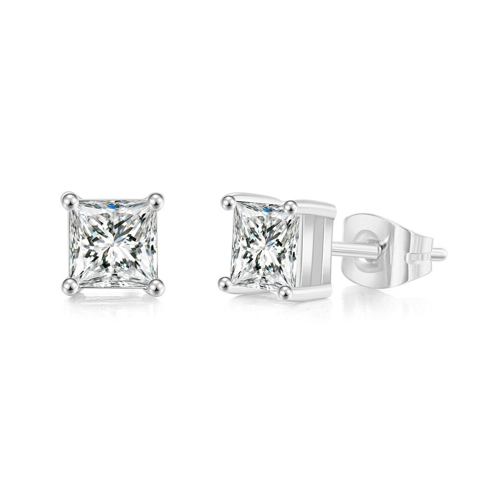 Zircon Classic Hot Selling Product Geometric Stud Earrings Fashion All-match Single Diamond