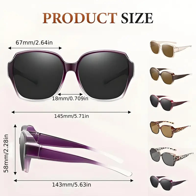 Big Savings Unisex Dual-Use Clip-On Fashion Glasses - Crystals, Stylish Rectangular Design, Unisex, Driving Accessories, Eyewear Accessories