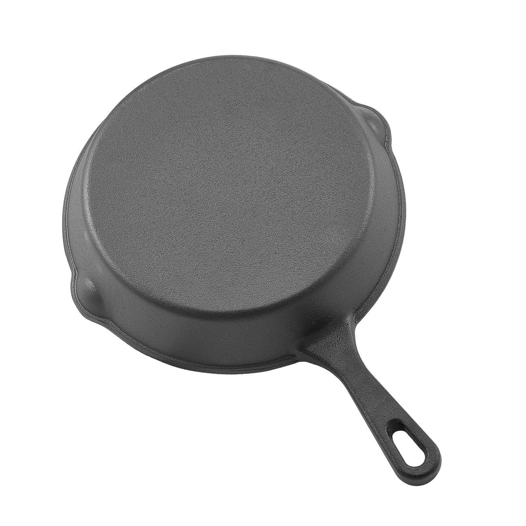 3 Piece Cast Iron Skillet Frying Pan Set 6 8 10 In Handle Pre-Seasoned Black