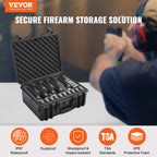 Hard Pistol Cases With Pre-Cut PU Foam, Waterproof Dustproof Hard Gun Case For 1 Pistol,  Lockable Pistol Case, Black