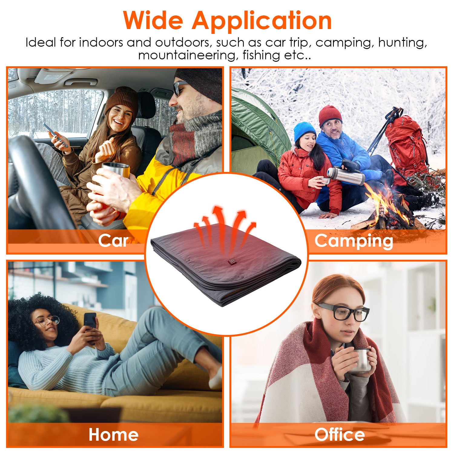 Big Saving Heated Blanket With 3 Heating Levels 1Pc 53.5x37.8in Electric Heated Throw Full Body Heated Shawl Indoor Outdoor Heated Blanket With 3 Heating Levels 2Hrs Auto Off Machine Washable Waterproof