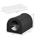 Winter Portable Heated Double Wide Water-Resistant Indoor Outdoor Cat Houses For Multiple Cats - Black