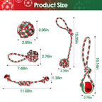 Christmas Dog Chew Rope - Set Of 5Pcs Toys Dog Interactive Toys Set For Puppy Small Medium Aggressive Chewers Dogs Training Teething Playing
