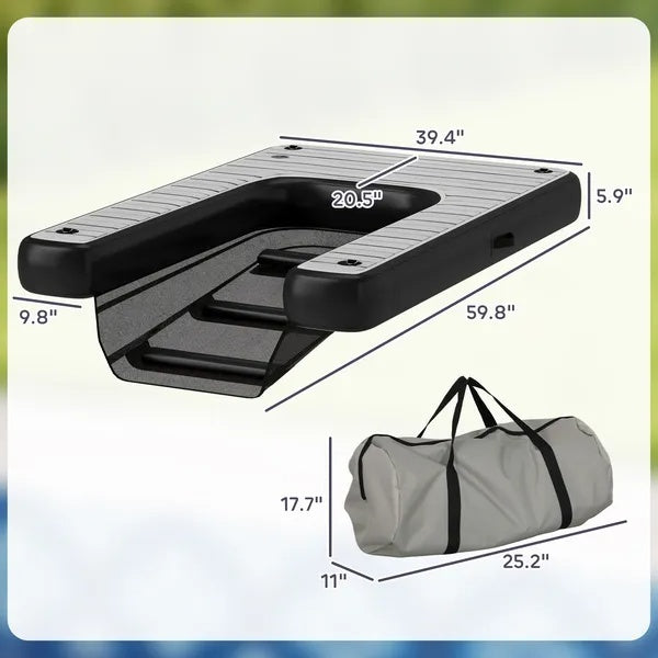Inflatable Dog Boat Ramp Up To 286 Lbs, For Boat, Dock, Lake, Non-Slip, Safe & Easy