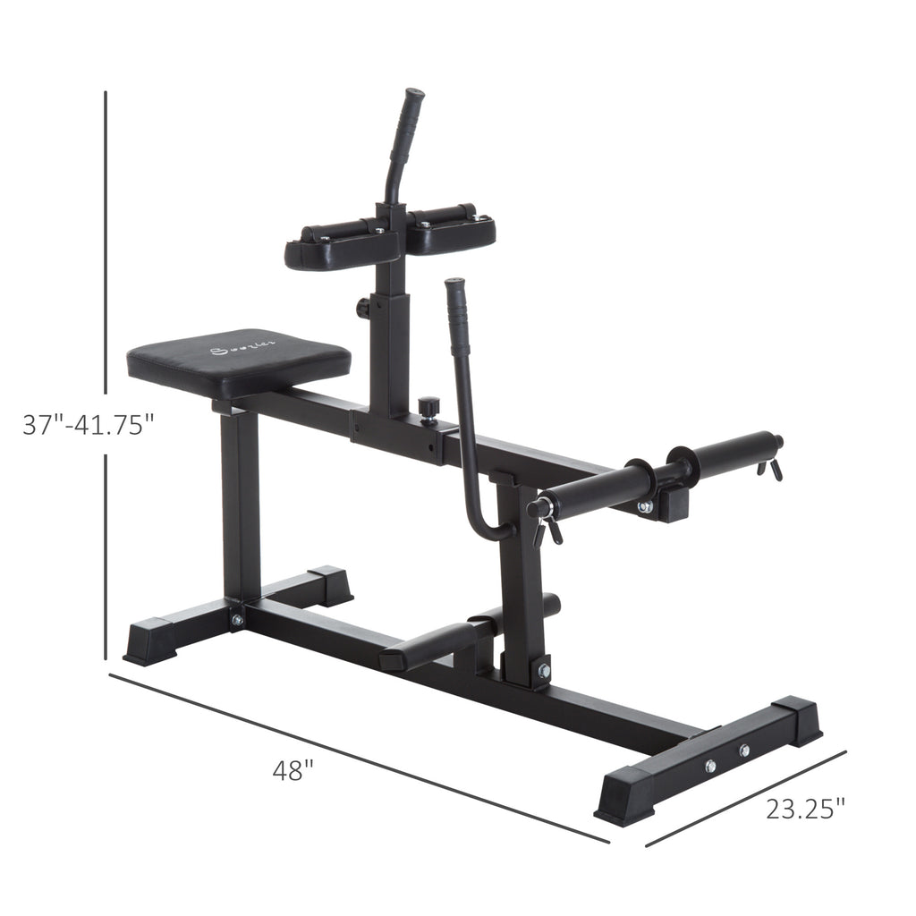 Home Training Gym Leg Press Steel Seated Calf Raise Machine Adjustable Strength Black