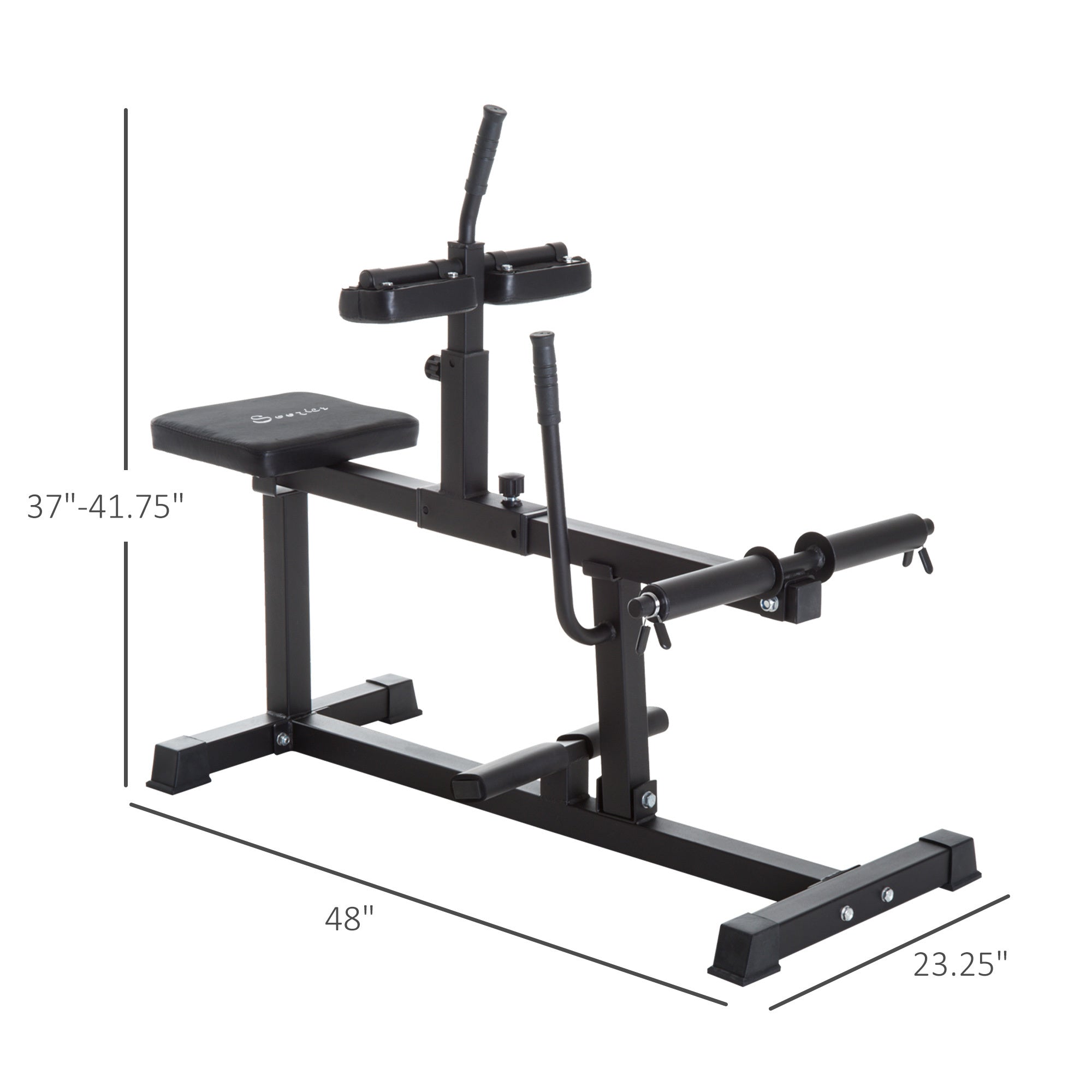 Home Training Gym Leg Press Steel Seated Calf Raise Machine Adjustable Strength Black