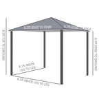 Patio Gazebo 10ft X 10ft Patio Gazebo-Black-AS