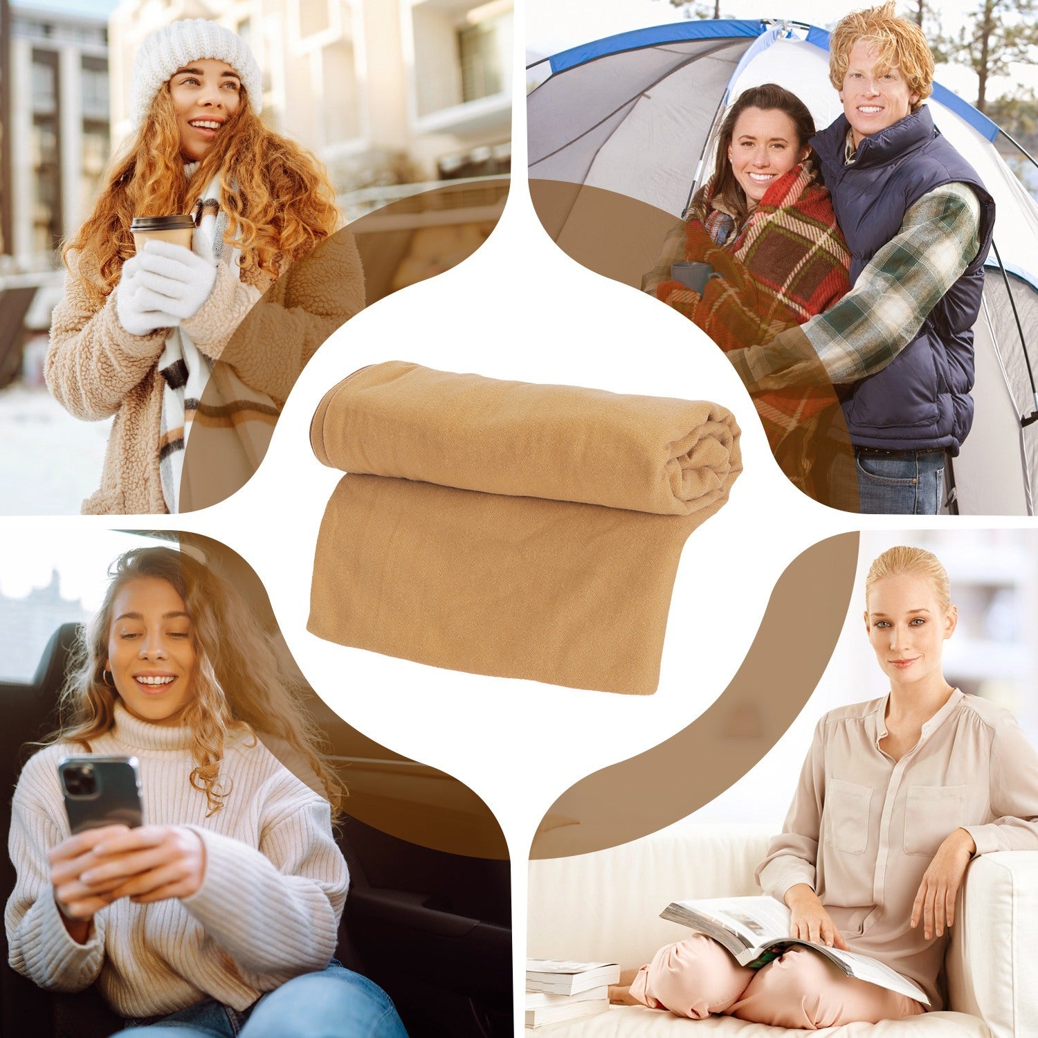Big Savings 1Pc 79x24In USB Heated Shawl With Teasel Wearable Heating Blanket Electric Throw Wrap Indoor Outdoor With Zipper 3 Heating Levels Machine Washable For Outdoor Home Office