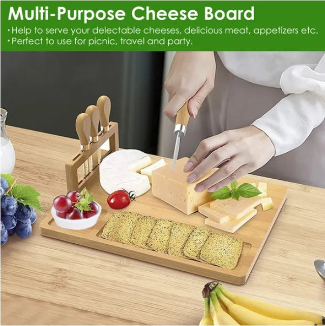 Platter Board Serving Tray Bamboo Charcuterie Cheese Board