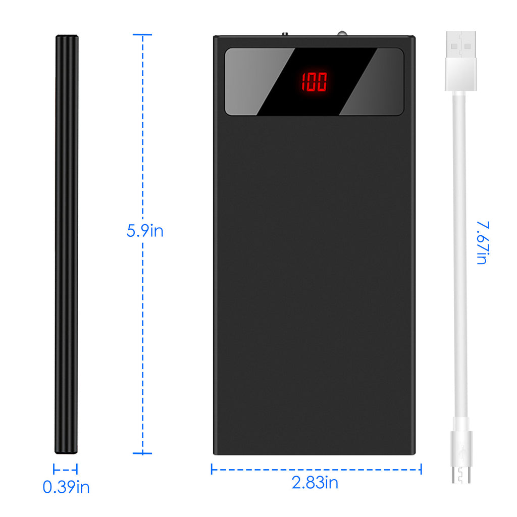 Ultra-thin Power Bank 1Pc 20000mAh Power Bank Phone Charger Dual USB Port Flashlight Battery Remain Display