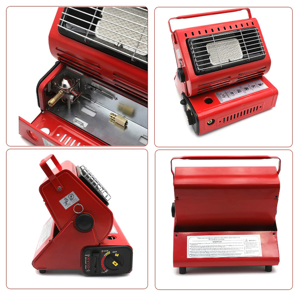 1Pc 2 In 1 Portable Butane Burner Heater Outdoor Butane Gas Heater Warmer Heating Cooking Stove Cooker For Camping Fishing RV Travel Fedex Shipping
